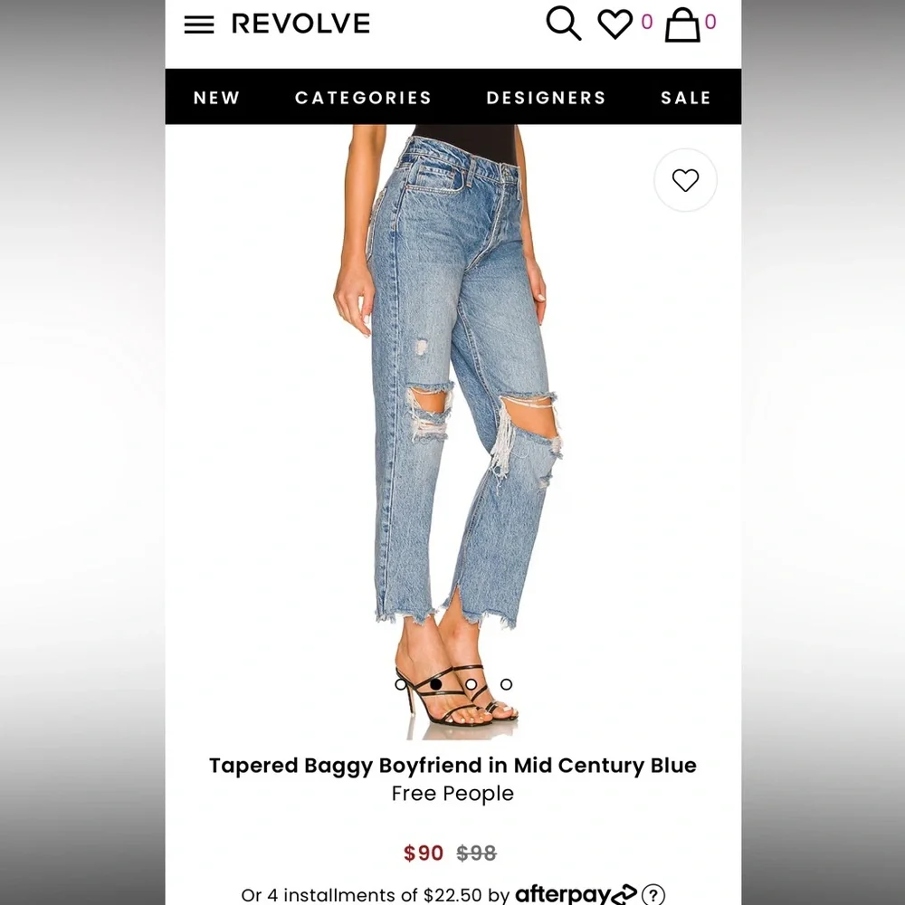 free People tapered Baggy Boyfriend in Mid Century Blue - Picture 9 of 9